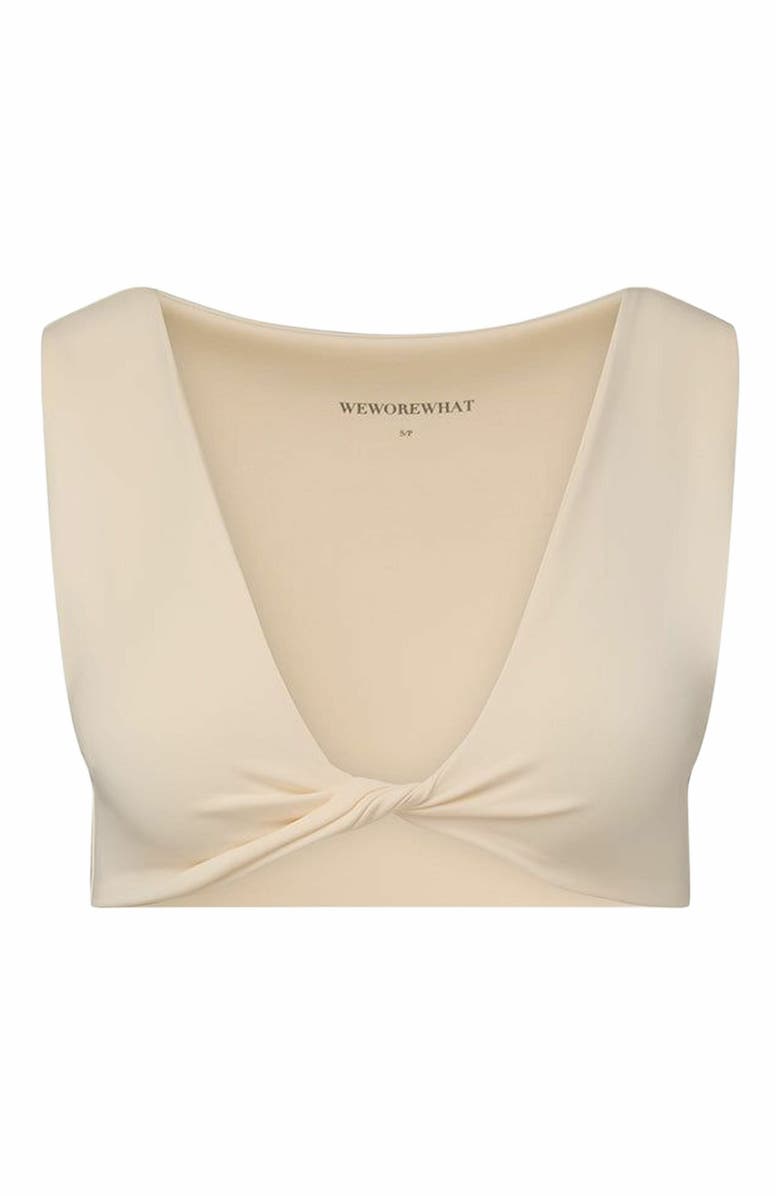 WeWoreWhat Twist Front Bra Top, Main, color, Off-White