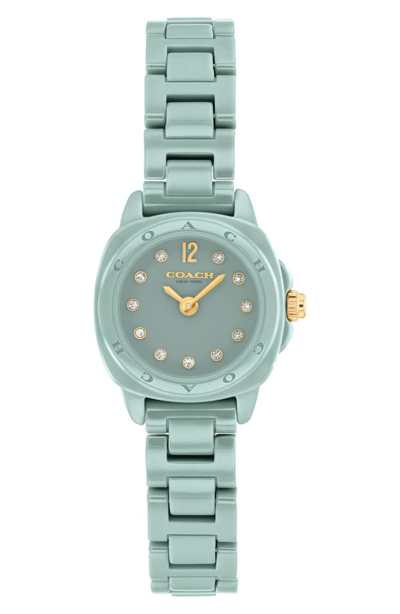 COACH Kitt Sage Ceramic Bracelet Watch, 21mm, Main, color, Sage