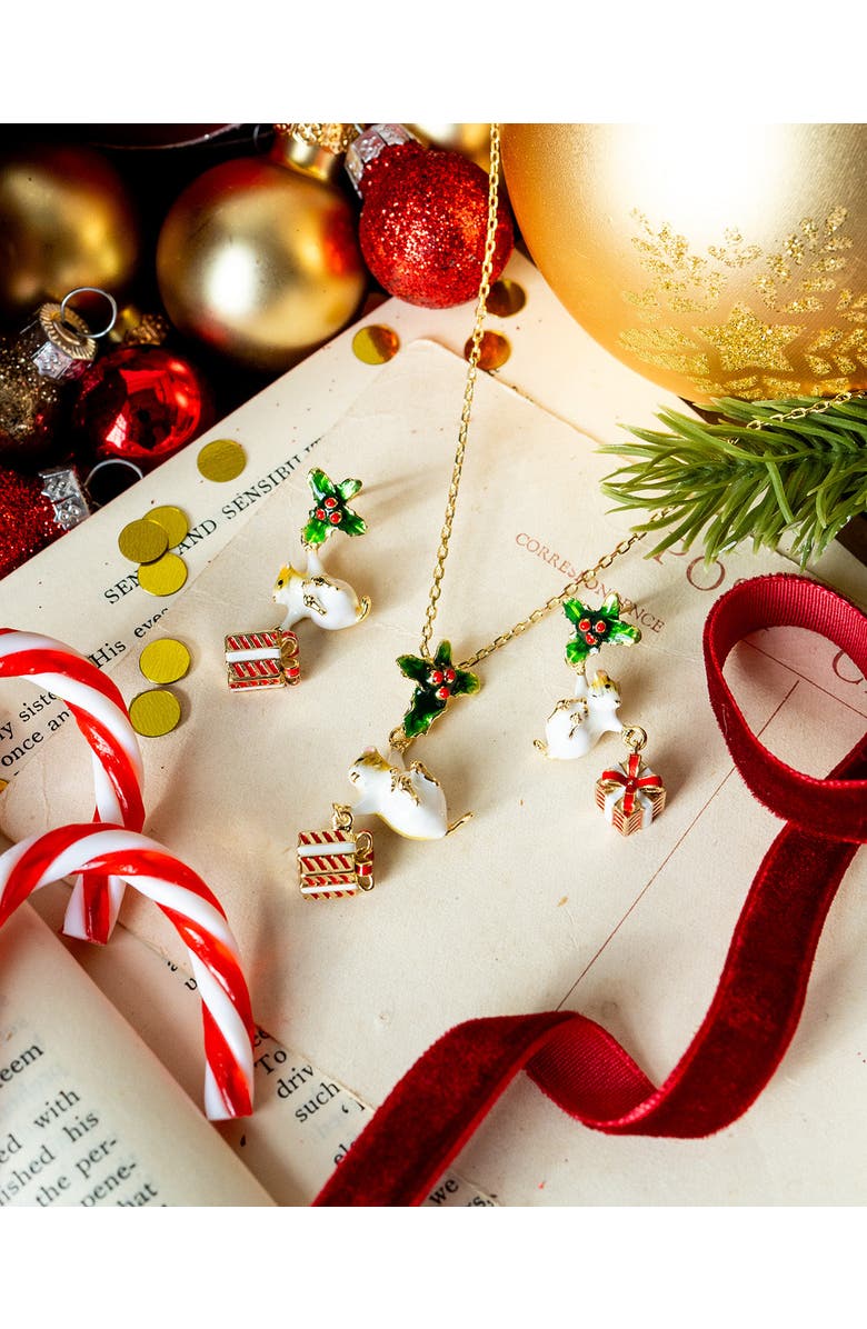 Bill Skinner Studio Christmas Mouse  Pendant & Earring Set, Alternate, color, Gold Plated