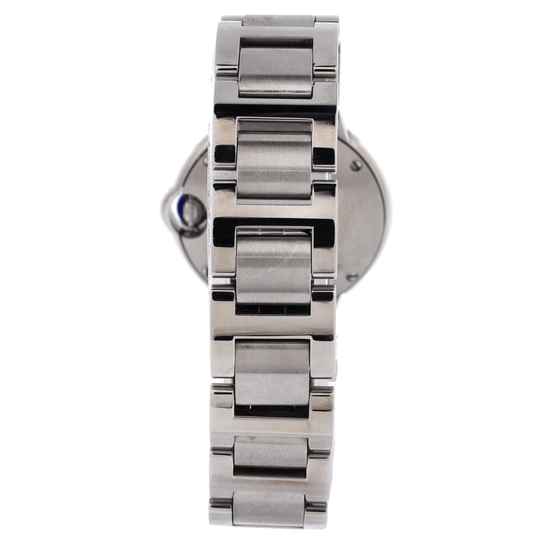 Ballon Bleu de Cartier Quartz Watch Stainless Steel with Diamond Markers 28, Alternate, color, Metallic Silver
