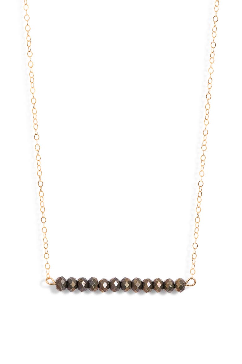 Etyre Pyrite Bar Necklace, Main, color, PYRITE