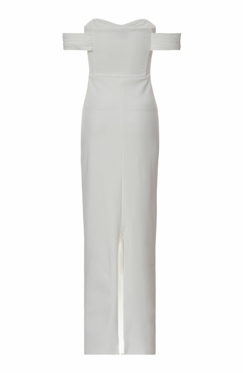 QUIZ Corset Detail Scuba Crepe Maxi, Alternate, color,