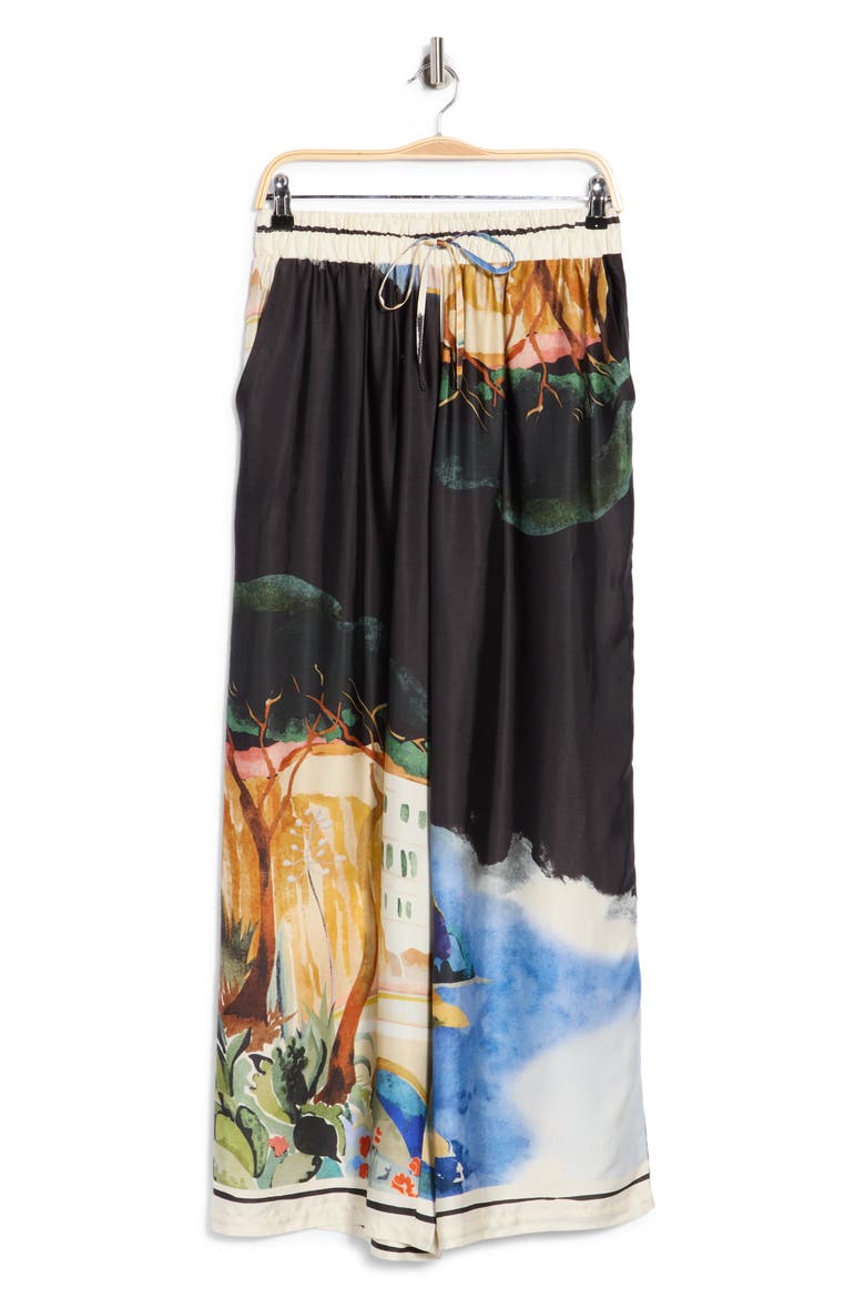 Print Wide Leg Pants, Main, color, BLACK PLACED PRINT