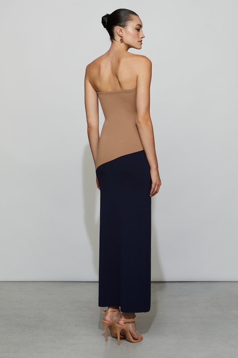 Liliana Knit Dress, Alternate, color, Camel/Navy