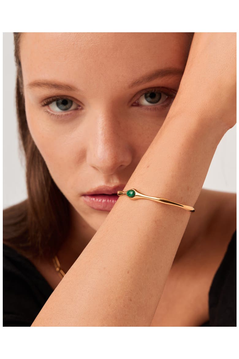 Malachite Cuff Bracelet, Alternate, color, GOLD