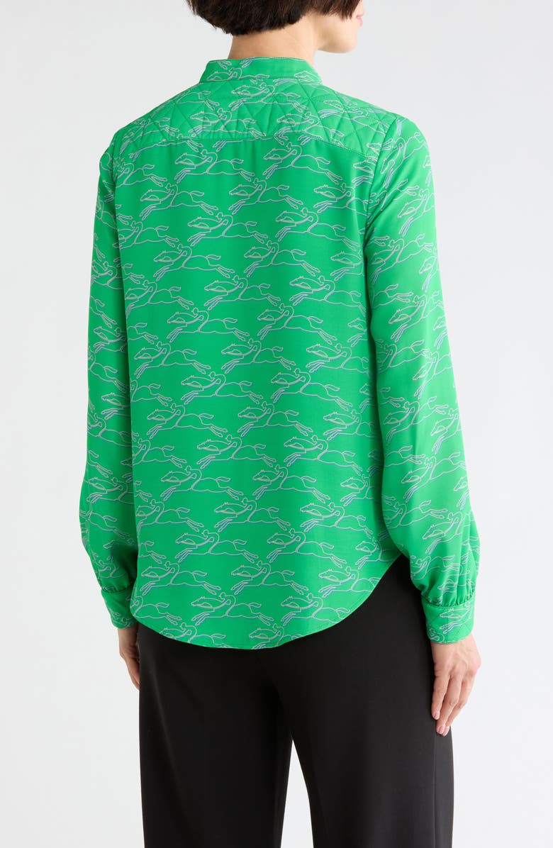 Longchamp Logo Print Long Sleeve Top, Alternate, color, 