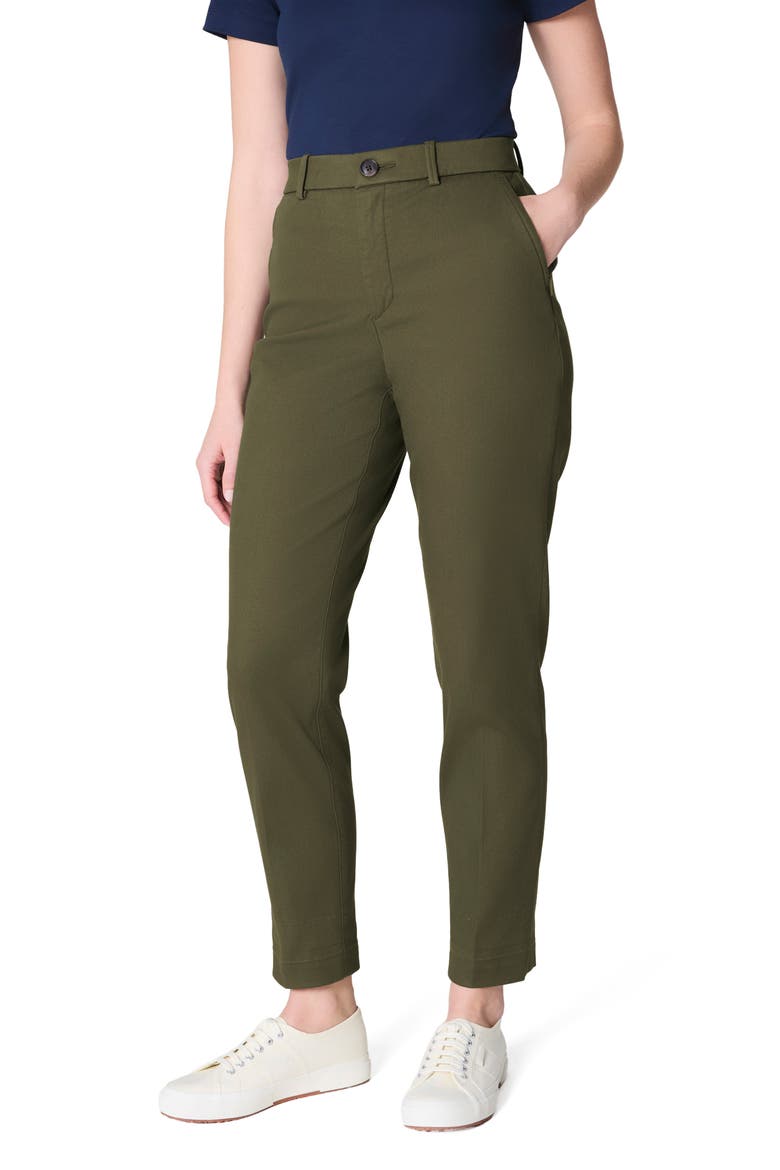 SPANXsupersmooth™ Stretch Twill Straight Leg Pant, Main, color, DARK PINE