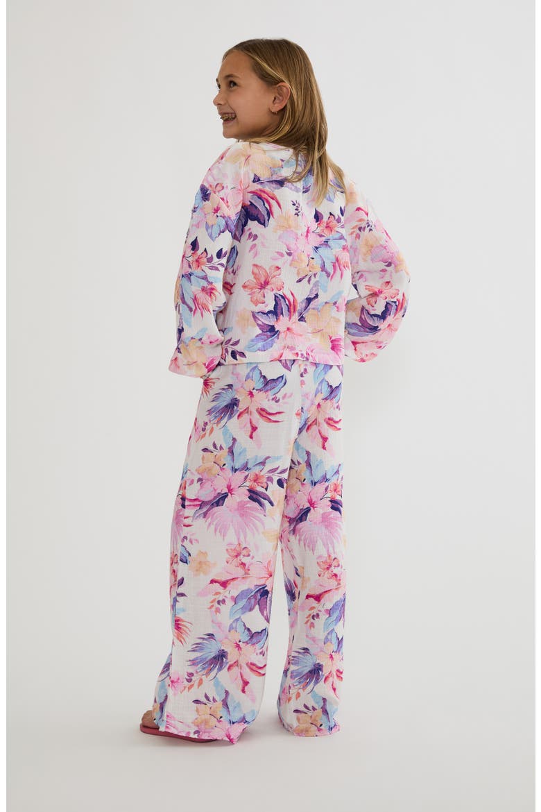 Kids' Little Hampton Cotton Gauze Pants, Alternate, color, HIBISCUS GARDEN