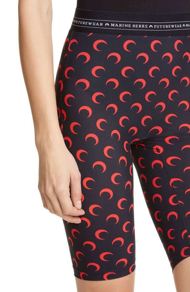 Marine Serre Crescent Print Jersey Biker Shorts, Alternate, color, 