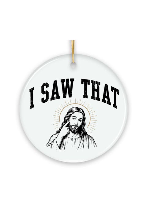 I Saw That Mountain Cross Ceramic Ornament - Version 2