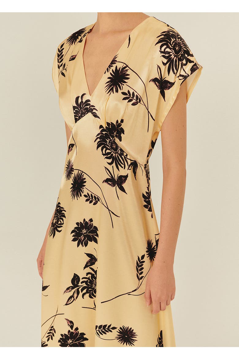 Floral Embroidered Viscose Dress, Alternate, color, Ecru