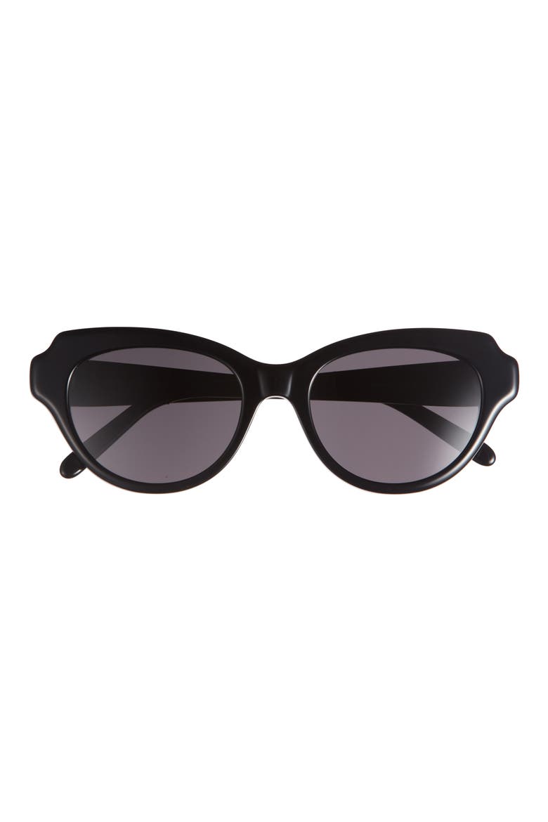 Slim 53mm Round Sunglasses, Main, color, SHINY BLACK / SMOKE