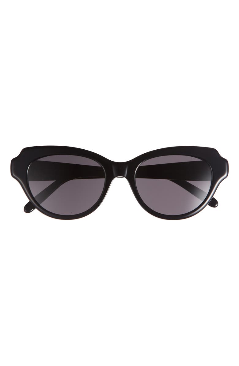 Loewe Slim 53mm Round Sunglasses, Main, color, Shiny Black / Smoke