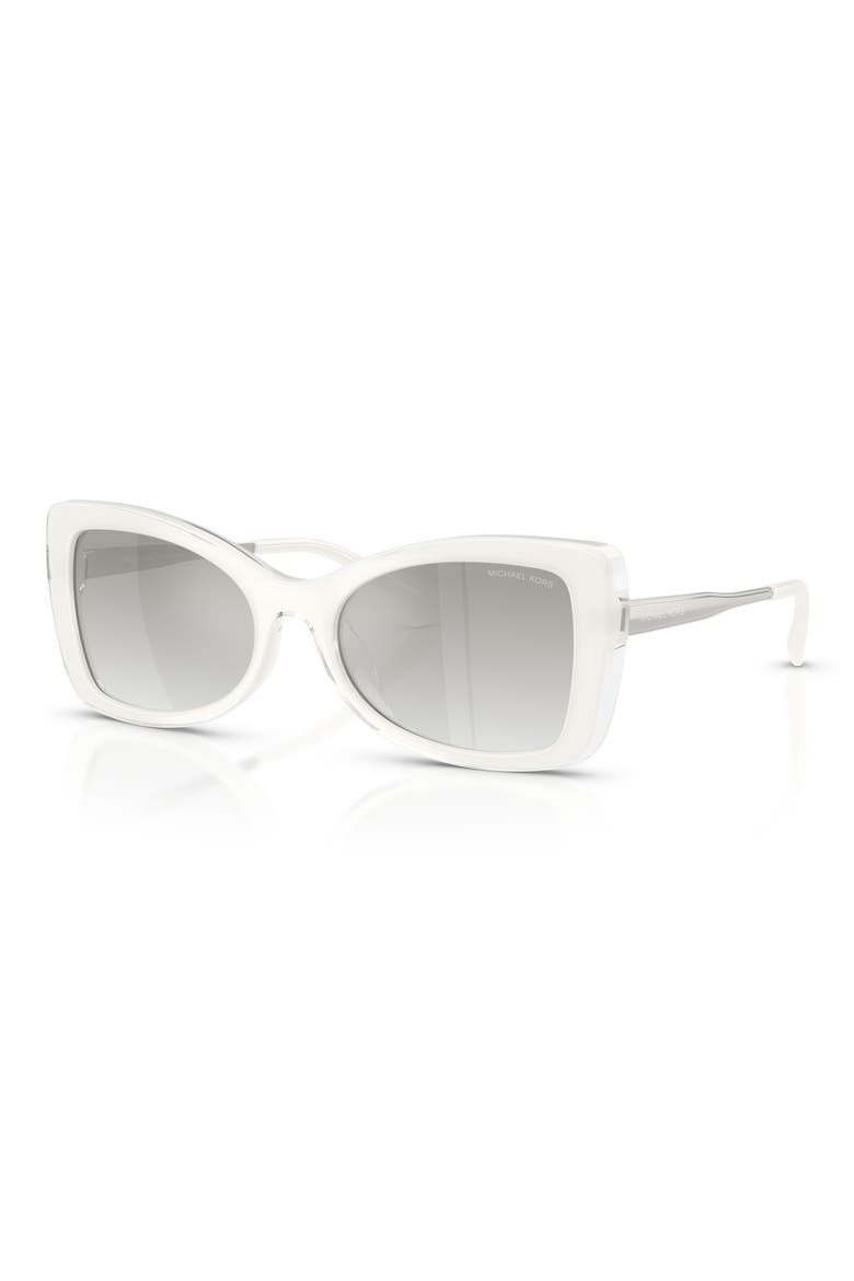 Malaga 53mm Gradient Butterfly Sunglasses, Alternate, color, WHITE / GREY CLEAR GRADIENT