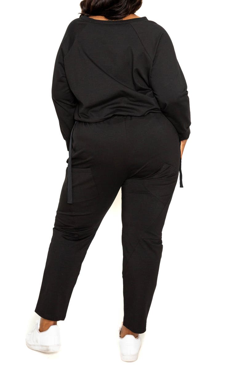 BUXOM COUTURE Long Sleeve Top & D-Ring Buckle Pants Set, Alternate, color,