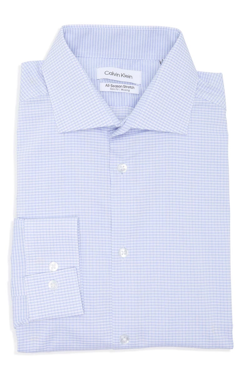Calvin Klein All Season Slim Fit Check Performance Dress Shirt, Alternate, color,