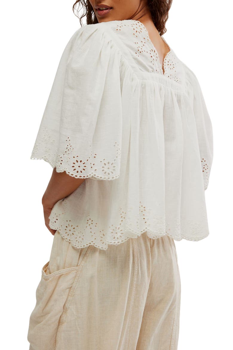 Costa Eyelet Top, Alternate, color, BRIGHT WHITE