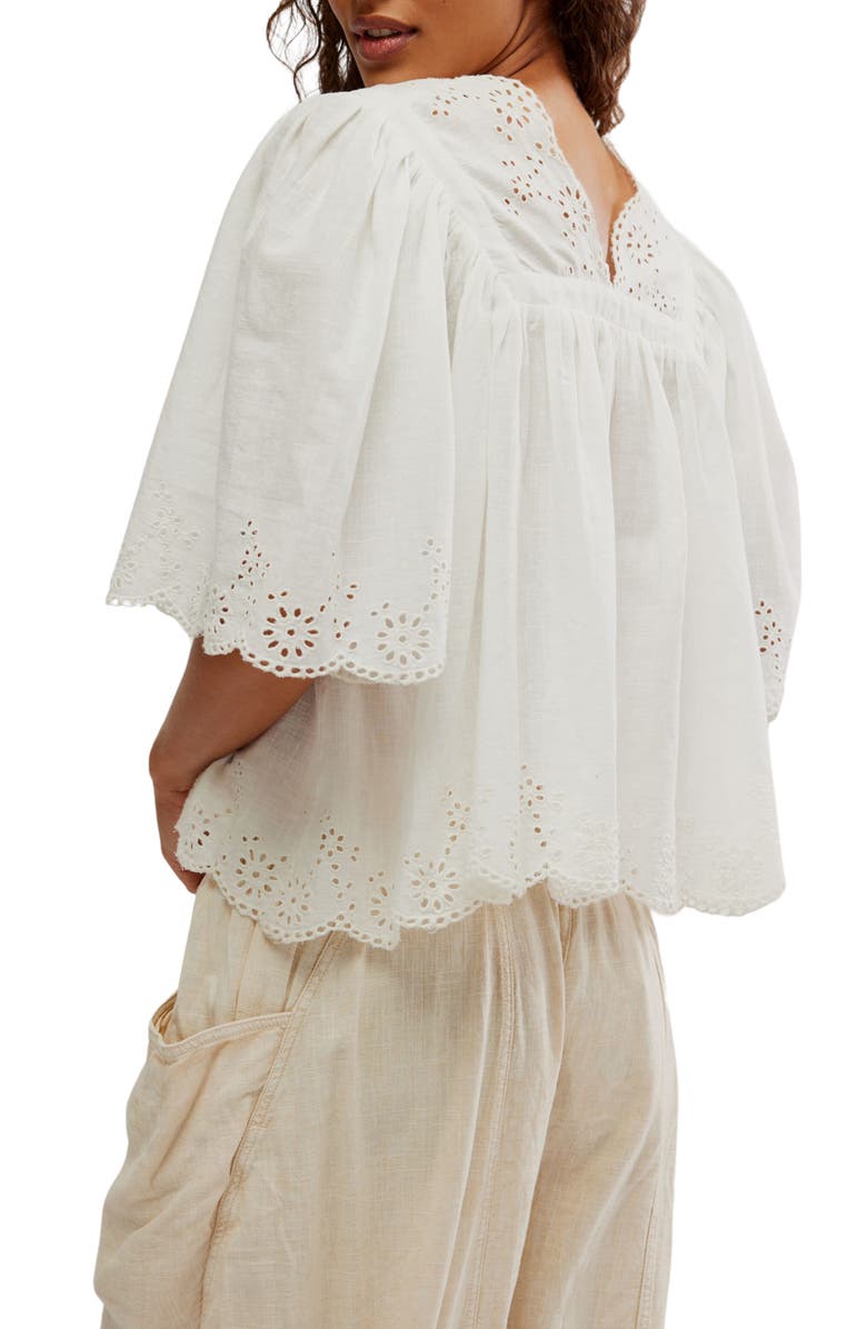 Free People Costa Eyelet Top, Alternate, color, 
