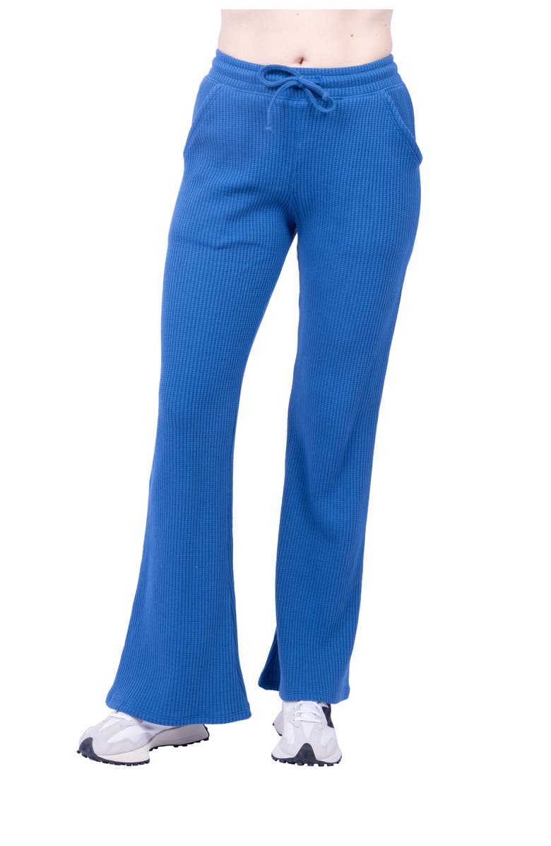 Lezat Jules Waffle Knit Organic Cotton Drawstring Pant, Alternate, color, Iced Coffee