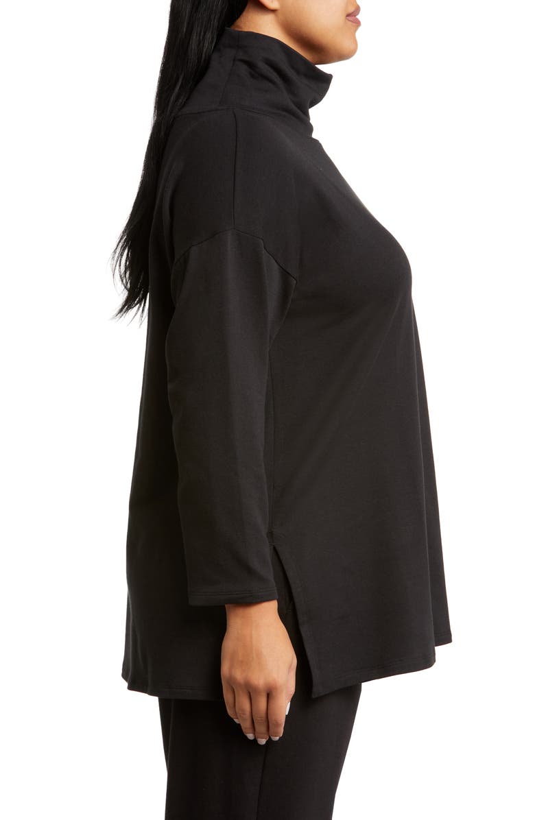 Eileen Fisher Drapey Funnel Neck Brushed Terry Tunic, Alternate, color,