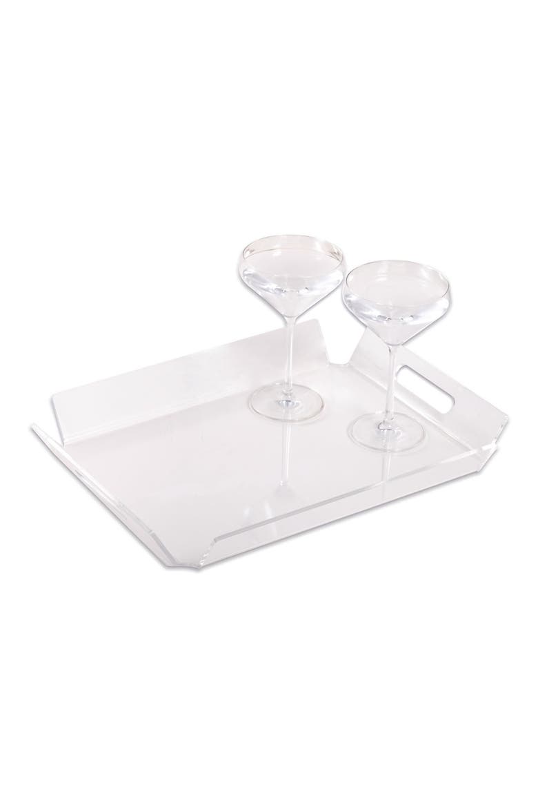 Dezi Acrylic Serving Tray, Alternate, color, CLEAR