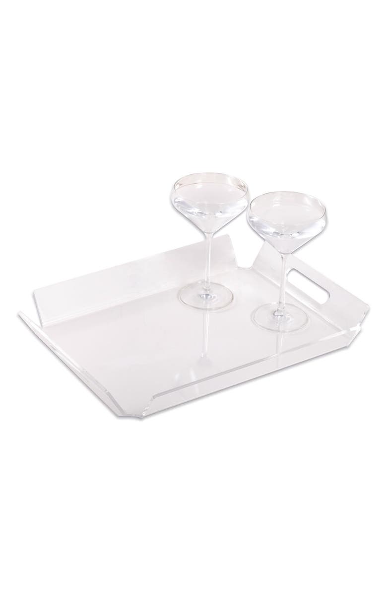 Bey-Berk Dezi Acrylic Serving Tray, Alternate, color, Clear