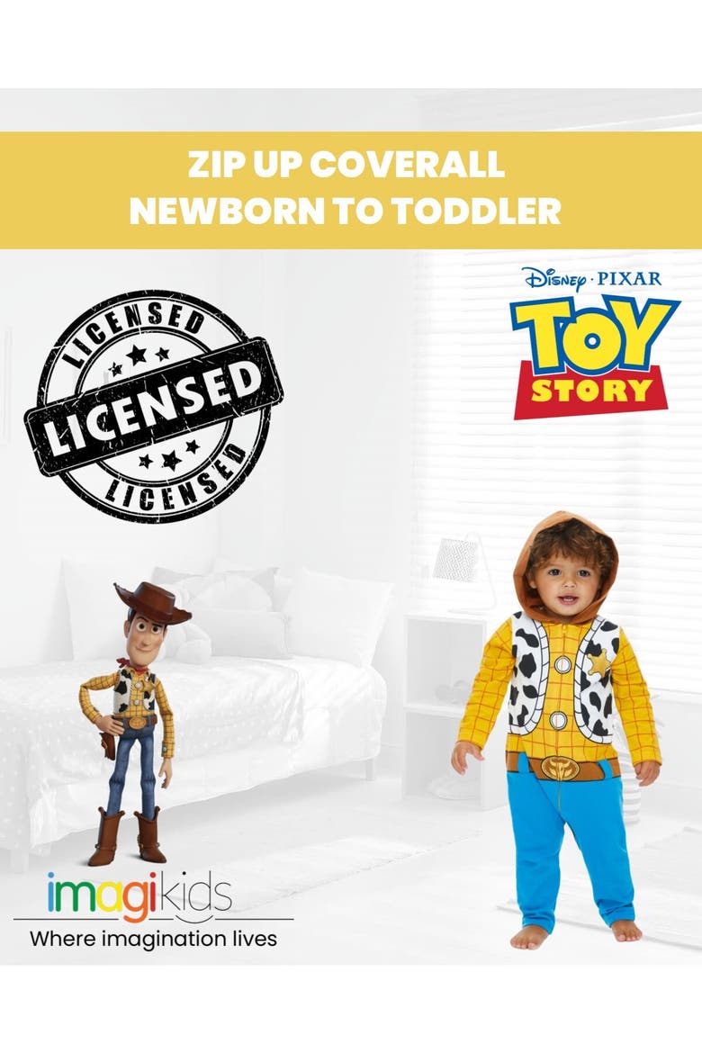 Toy Story Woody Hooded Coverall, Alternate, color, Woody Blue Yellow