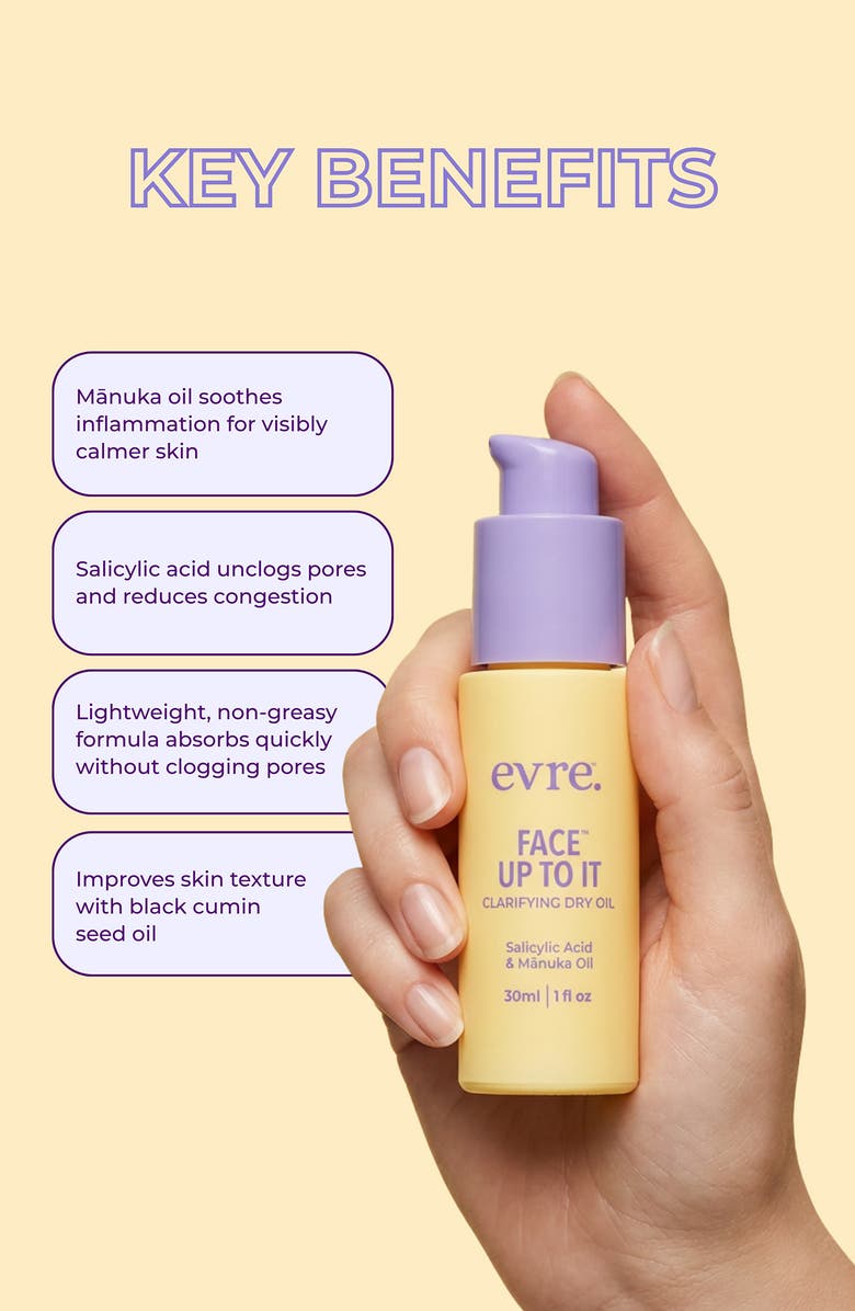 evre. Face Up To It Clarifying Dry Oil, Alternate, color,