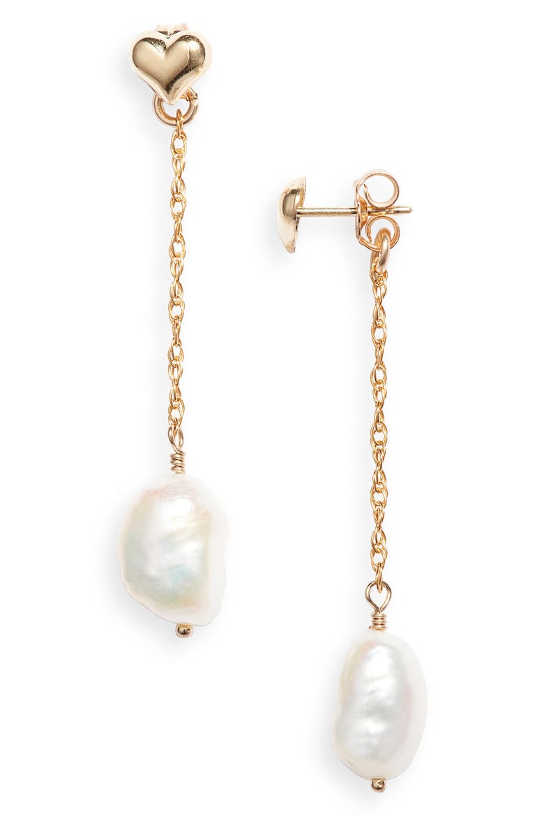 Eloise Freshwater Pearl Drop Earrings, Main, color, GOLD