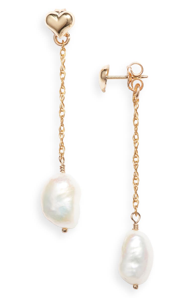 Set & Stones Eloise Freshwater Pearl Drop Earrings, Main, color, Gold