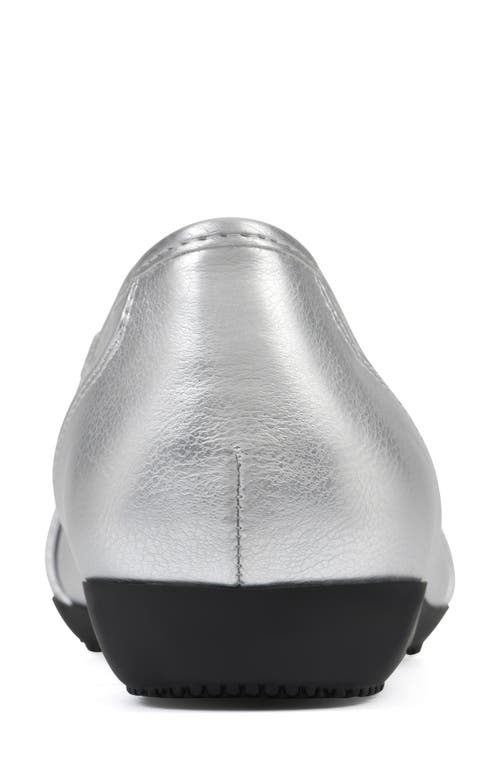 Cliffs By White Mountain Calming Buckle Strap Flat In Silver Metallic Smooth