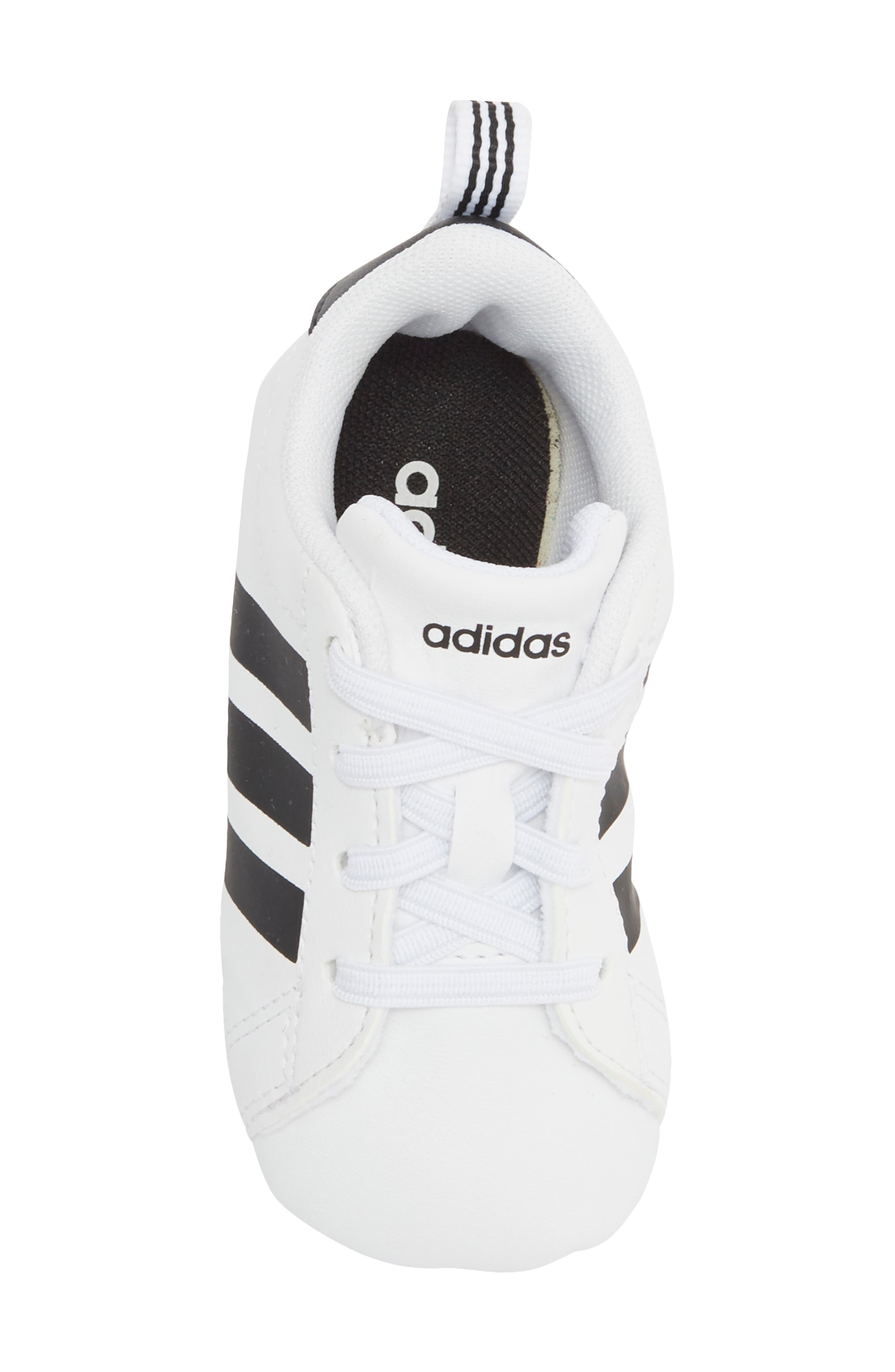 Grand Court Crib Sneaker, Alternate, color, FOOTWEAR WHITE/ CORE BLACK