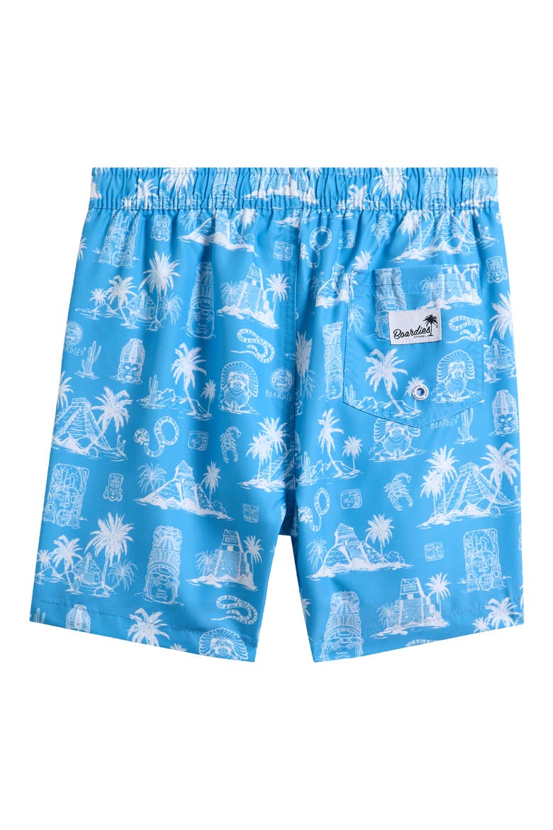 Kids' Maya Print Swim Trunks, Alternate, color, BLUE