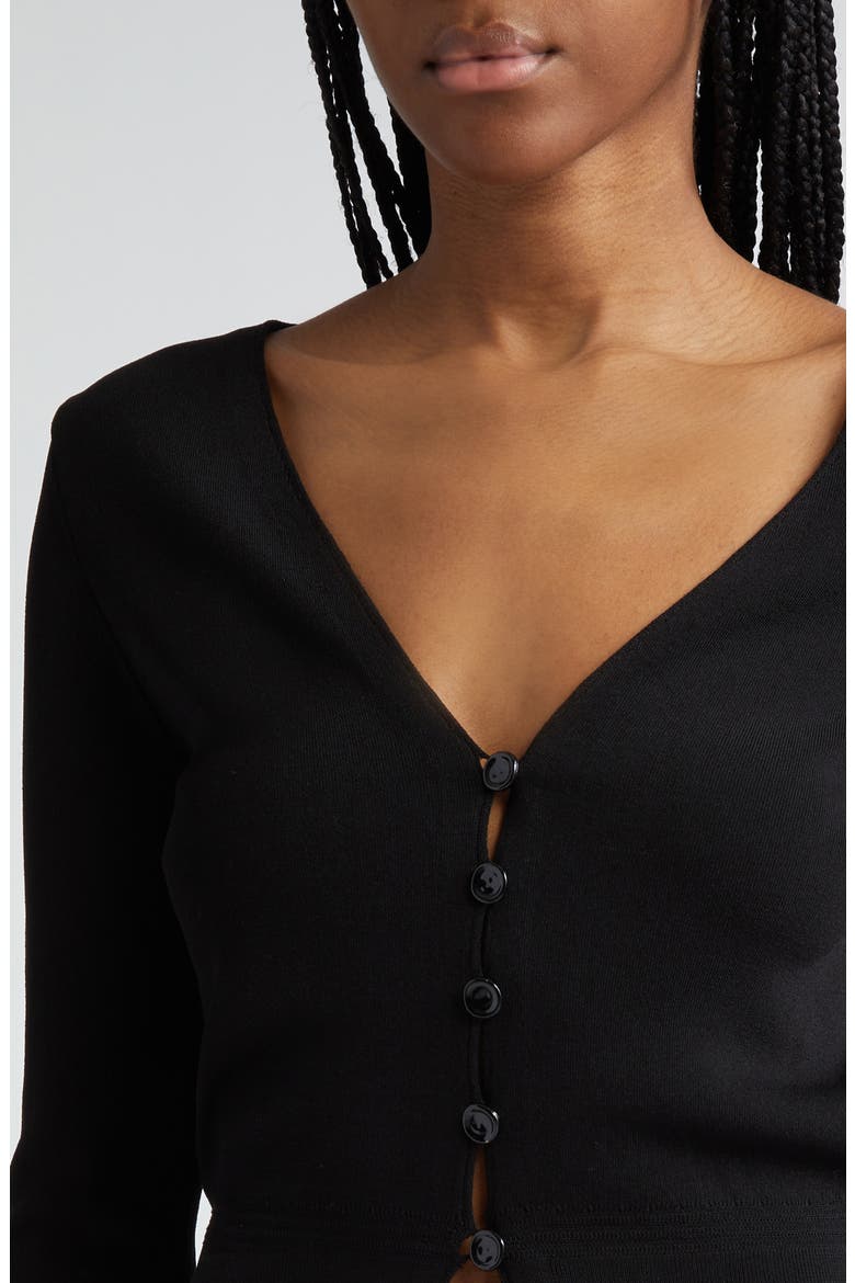 Addie Shrunken Fit Cardigan, Alternate, color, BLACK