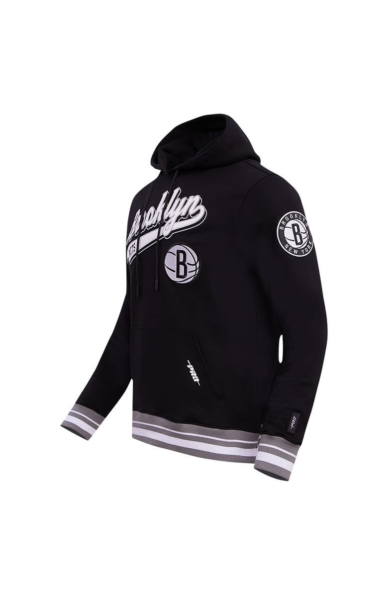 PRO STANDARD Men's Pro Standard Black Brooklyn Nets Script Tail Pullover Hoodie, Alternate, color, Black