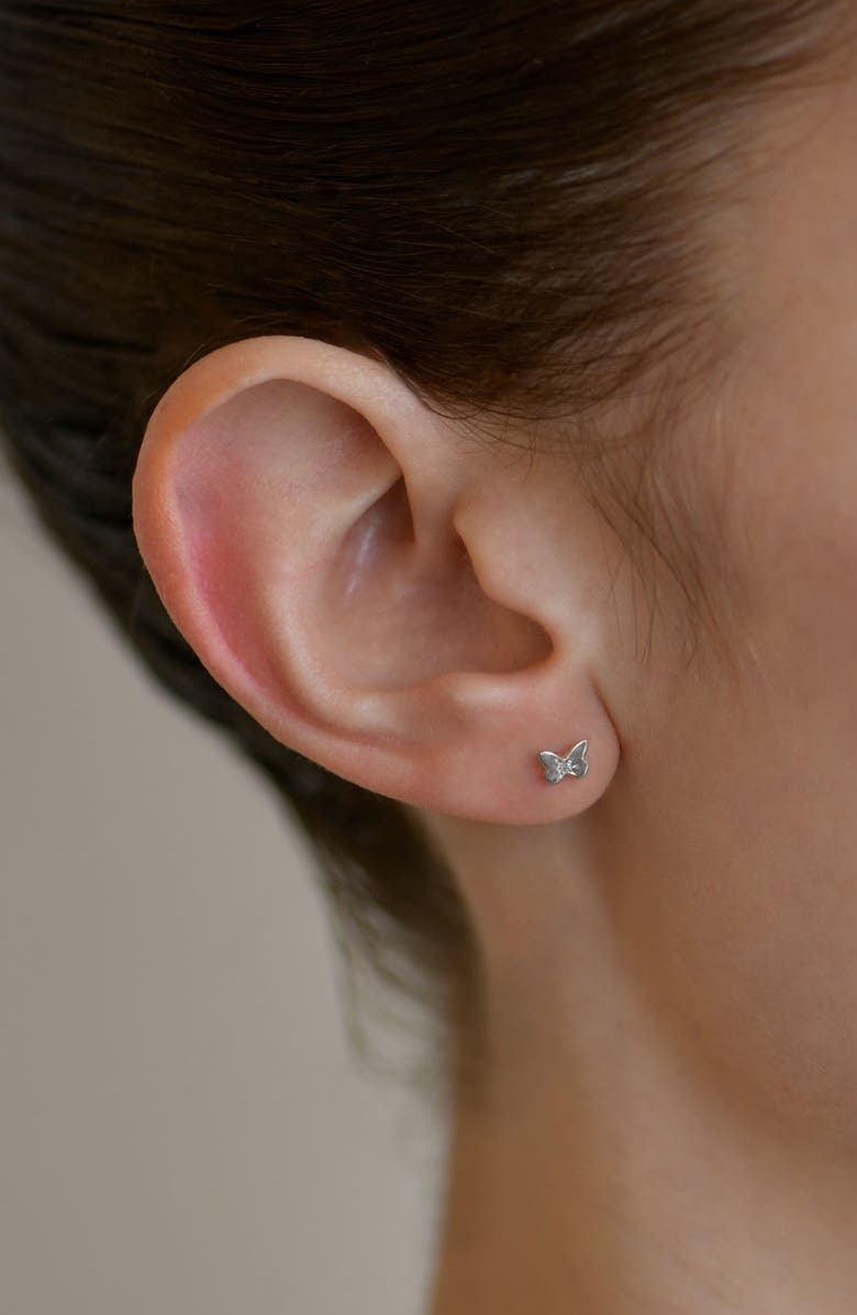 Anzie Jac + Jo Icon Mini Butterfly Stud Earrings, Alternate, color, Silver