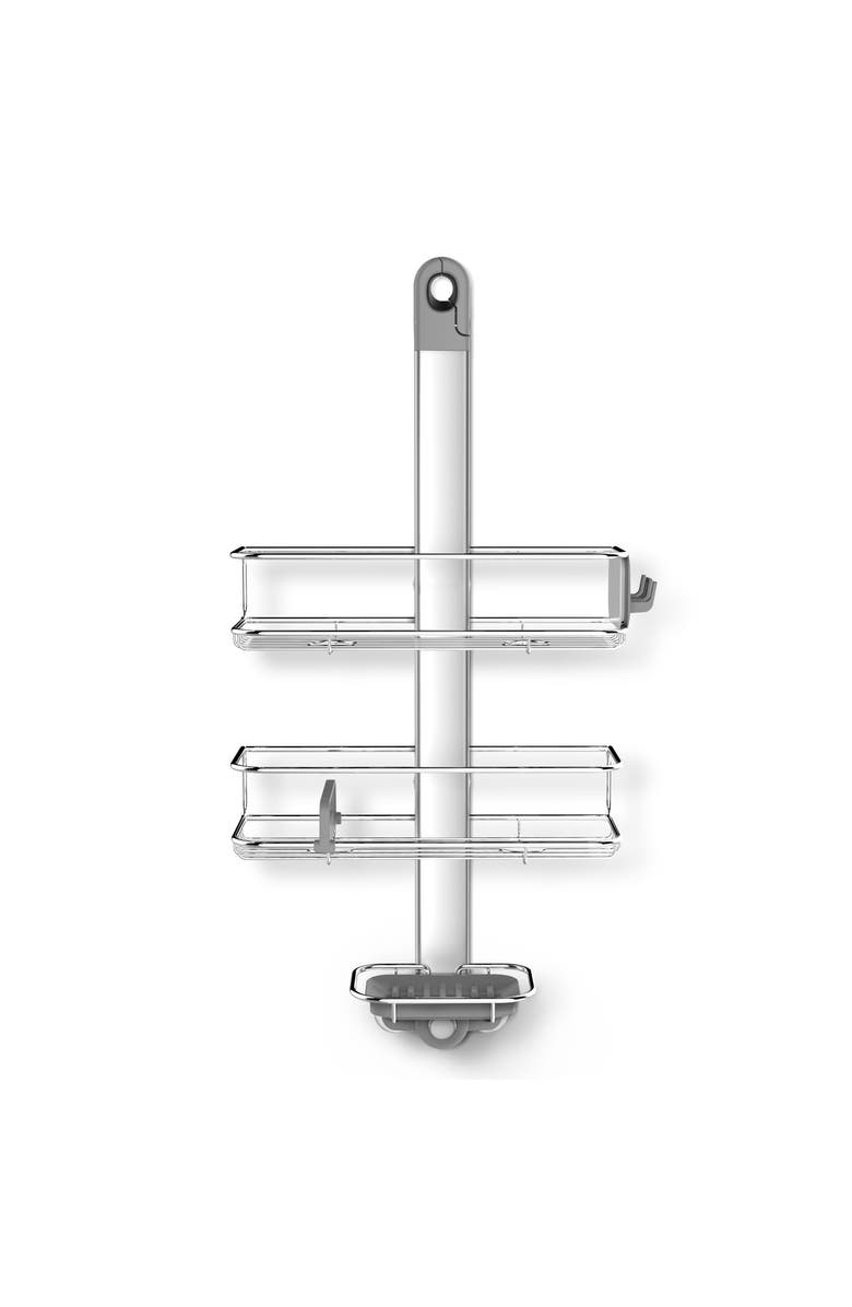 simplehuman adjustable caddy, stainless steel + anodized aluminum, Alternate, color, 