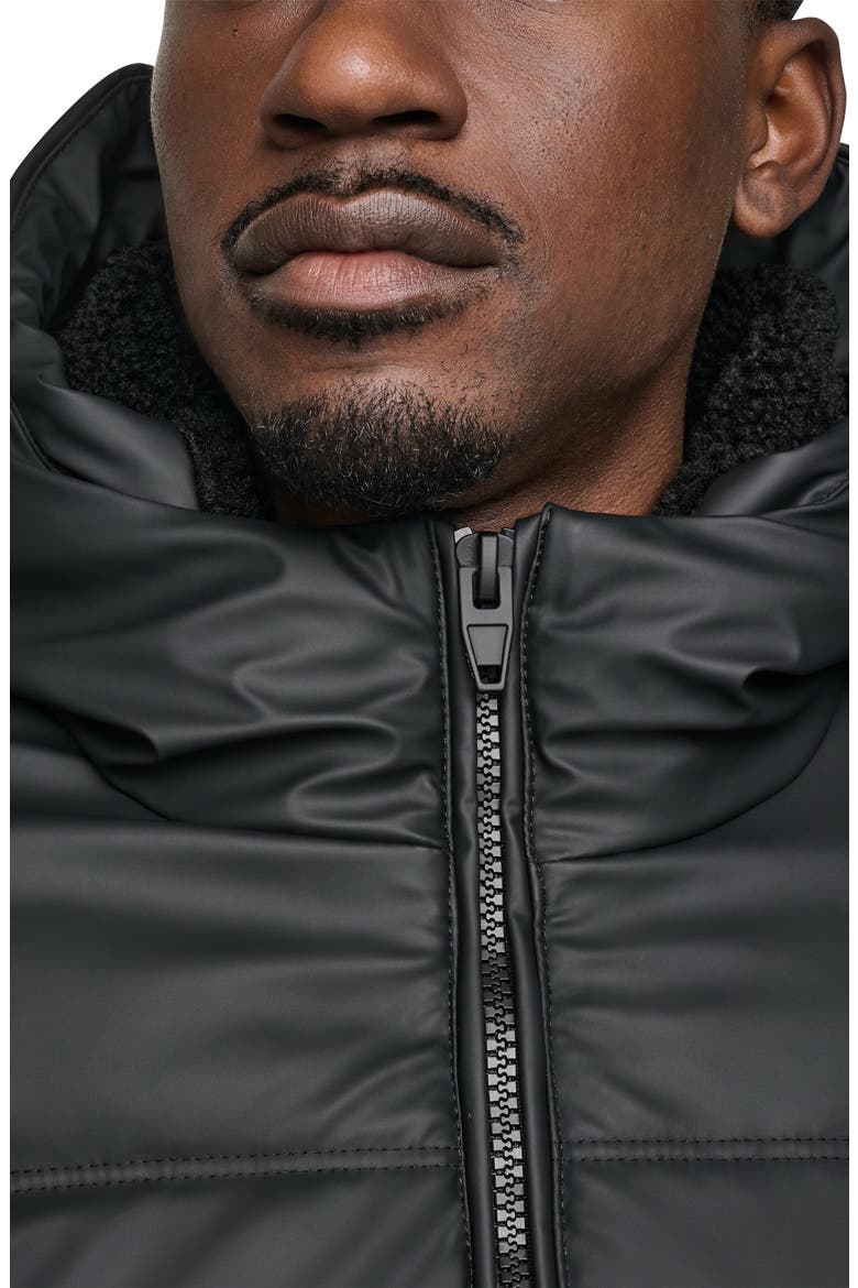 Water Resistant Hooded Puffer Jacket, Alternate, color, BLACK