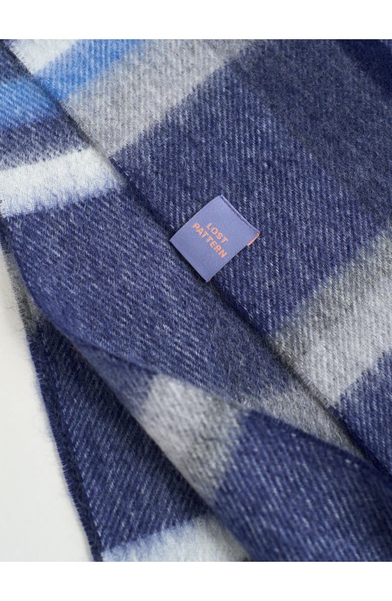 Lost Pattern "Plaid" Cashmere Scarf, Alternate, color, Dark Blue