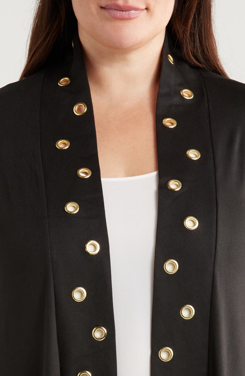 24seven Comfort Apparel Rivet Detail Open Knit Jacket, Alternate, color, 