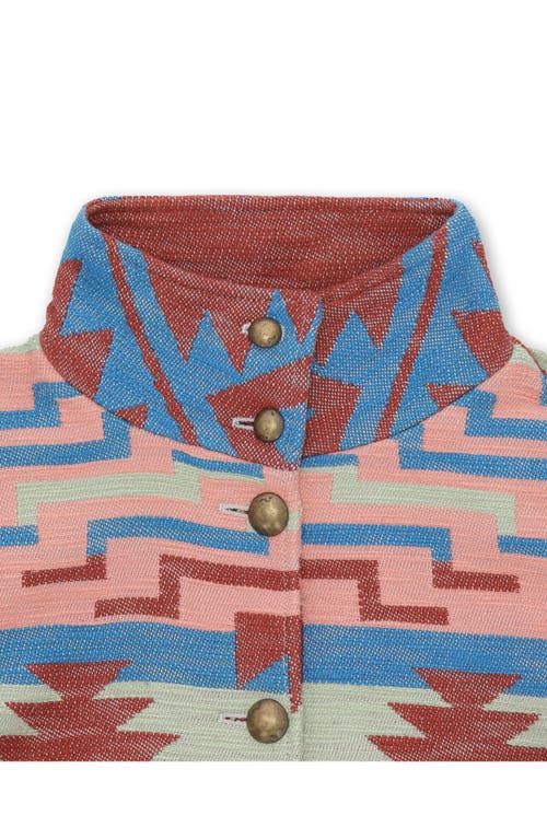 Fortela Feather Navajo Cotton Cape In Pink