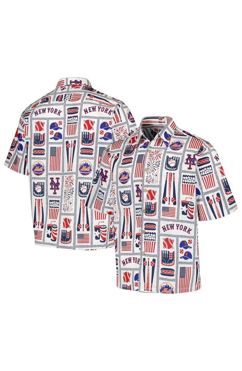 Reyn Spooner Men's Reyn Spooner White New York Mets Americana Button-Up Shirt, Main, color, White