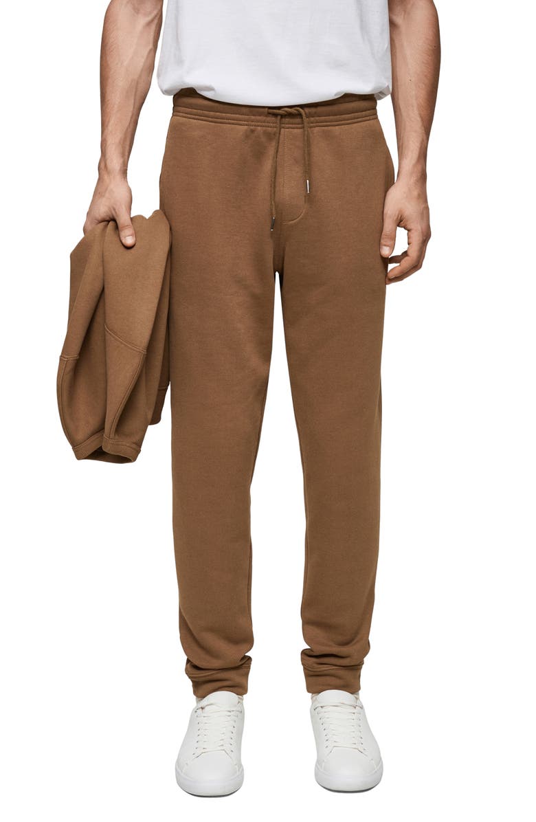 MANGO Elastic Waist Cotton Blend Joggers, Main, color,