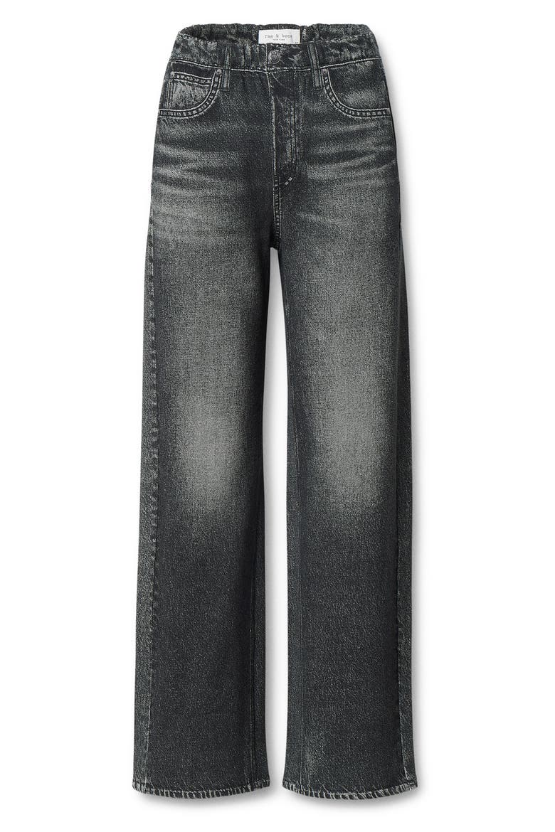 rb Miramar Wide Leg Cotton Fleece Sweatpant Jeans, Alternate, color, WASHED BLACK