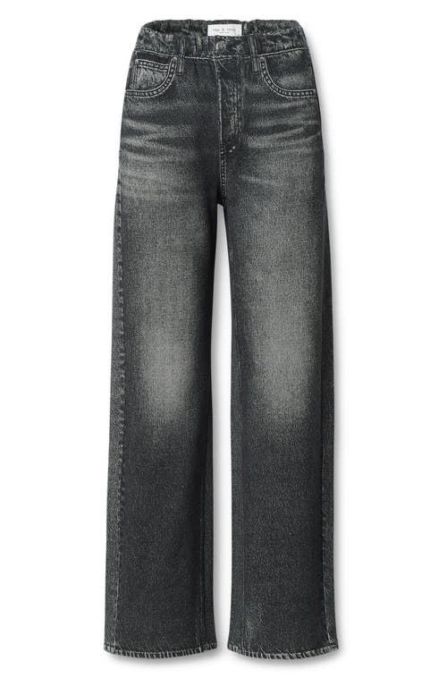 Rag & Bone Miramar Wide Leg Cotton Fleece Sweatpant Jeans In Black