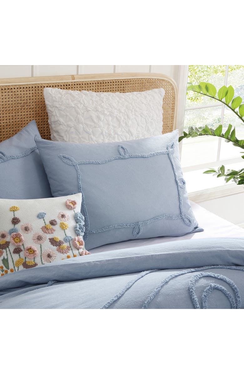 Peri Home Retro Scroll Duvet Cover & Shams Set, Alternate, color, Blue