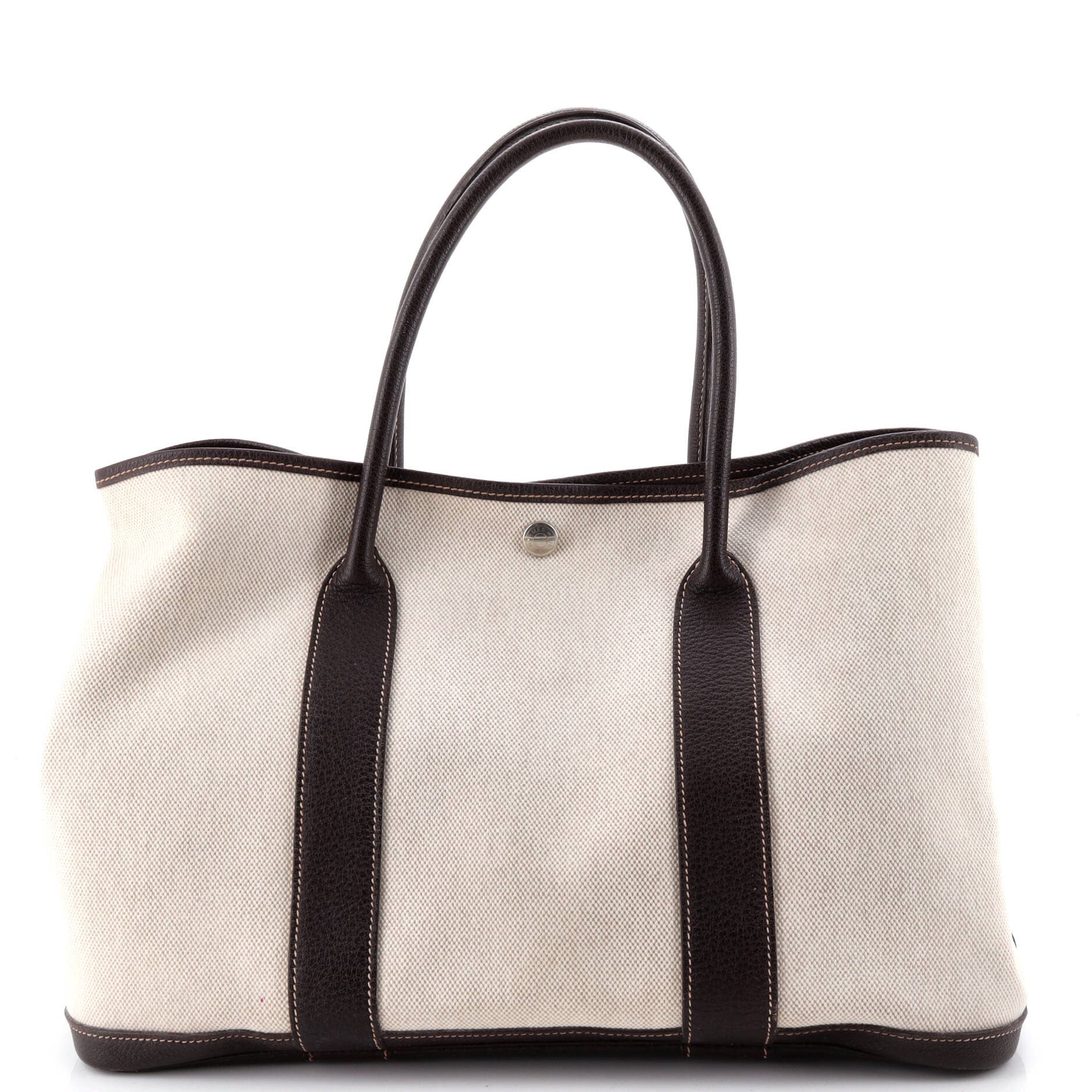 Pre-Owned Hermes Garden Party Tote Toile and Leather 36, Alternate, color, Cocaon