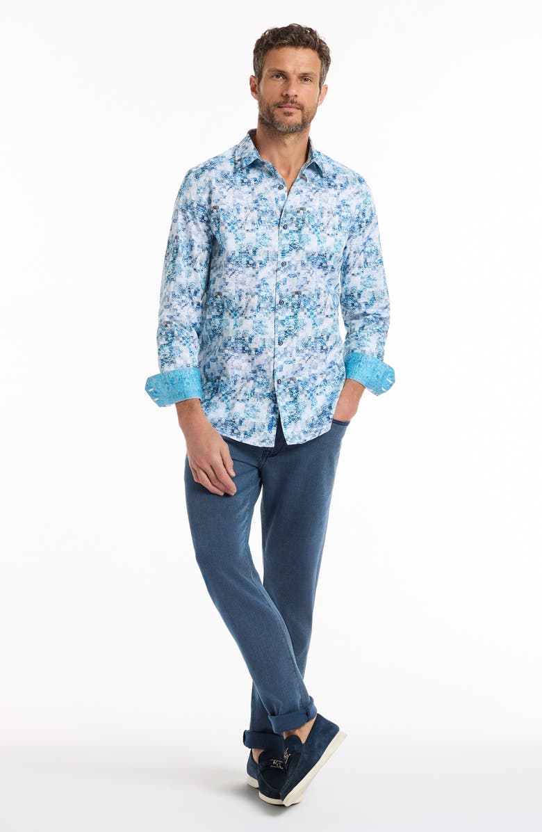 Robert Graham Long Sleeve Button-Up Shirt, Alternate, color, Blue