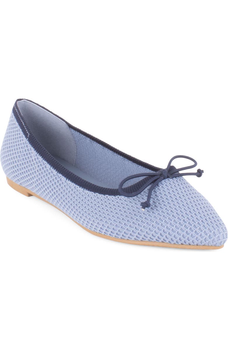 Tahari Bogota Pointed Toe Flat, Main, color, Blue/ Navy