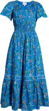 SUGARLIPS Punta Alta Ordy Smocked Midi Dress